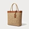 Water Hyacinth & Faux Leather Tote Bag